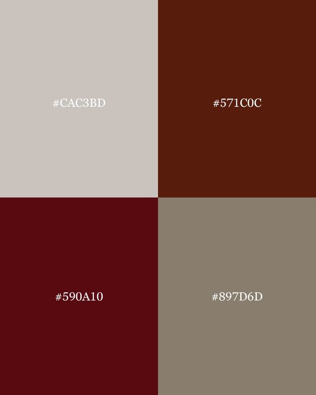 Palette card: four-tone hex grid